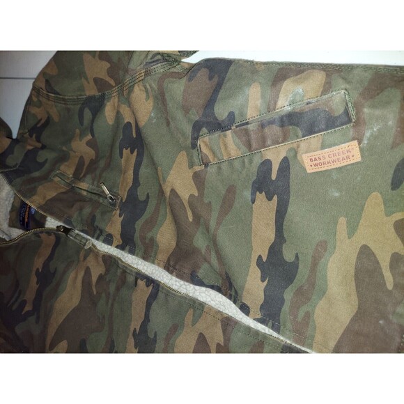 Bass Creek Outfitters Workwear Canvas Sherpa Lined Coat Jacket Size 14/16 Camo - Picture 9 of 9